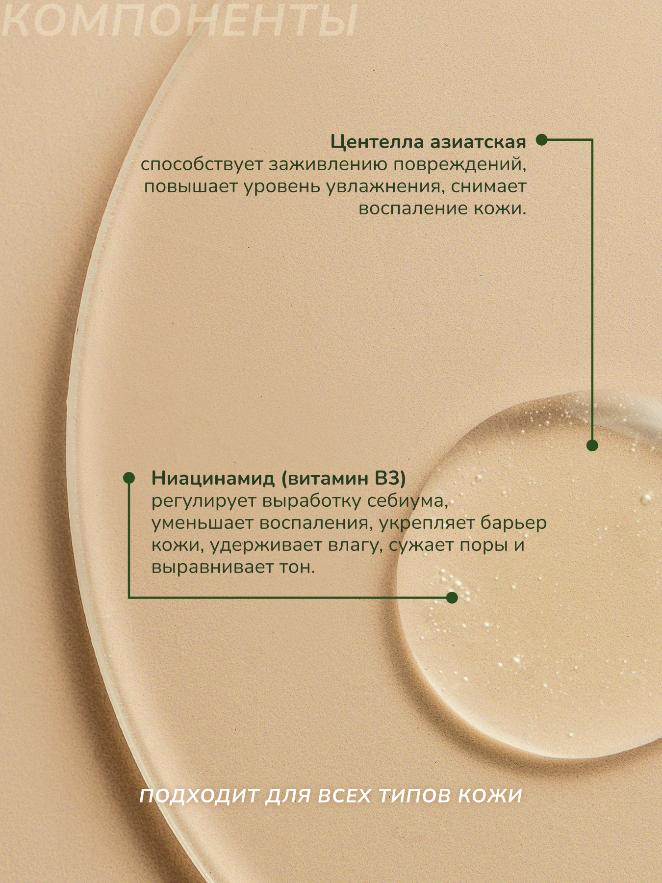 Фото CICA Сыворотка для лица с центеллой азиатской 60% и маслом чайного дерева с пробиотиками 60мл