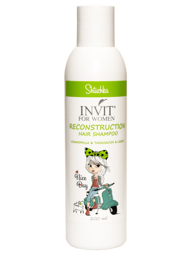 Фото Шампунь для восстановления волос Shtuchka Reconstruction Hair Shampoo с экстрактами ромашки, одуванчика и семян льна, 200 мл