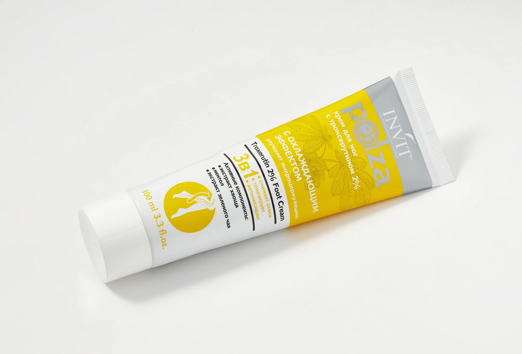 Фото Крем для снижения отечности и укрепления капилляров Польза с 2% троксерутином и комплексом венотоников, 100 мл