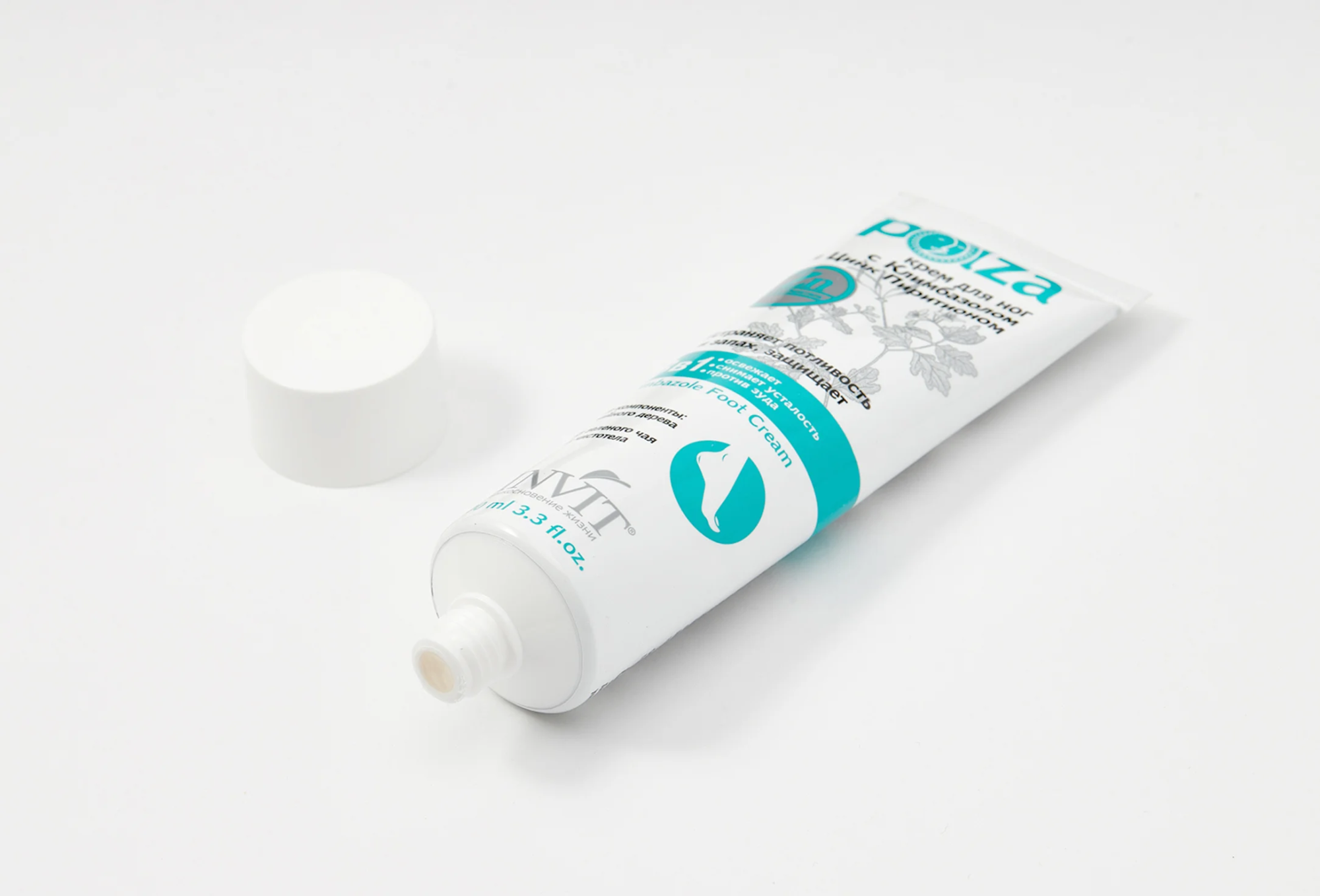 Фото Гигиенический крем для ног против грибка и неприятного запаха с климбазолом и цинк пиритионом Польза, 100 мл